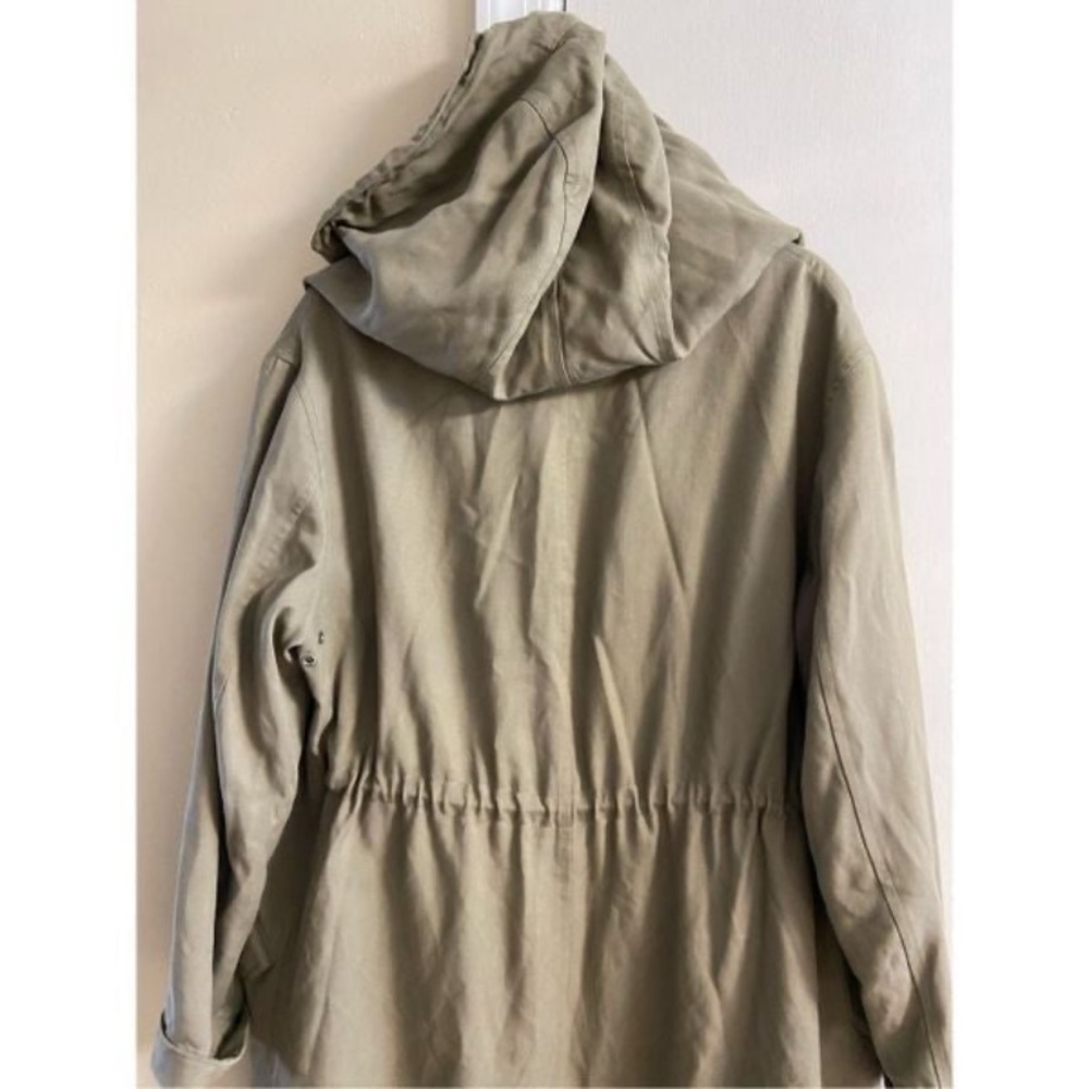 All Saints Beige trench coat long line hooded XSmall - Picture 10 of 12